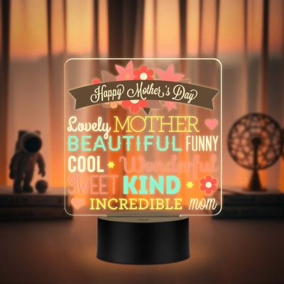 Heartfelt Inspirational Lamp for Mom – Warm White LED USB Light